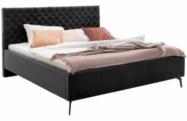 Černá sametová dvoulůžková postel Meise Möbel La Maison 160