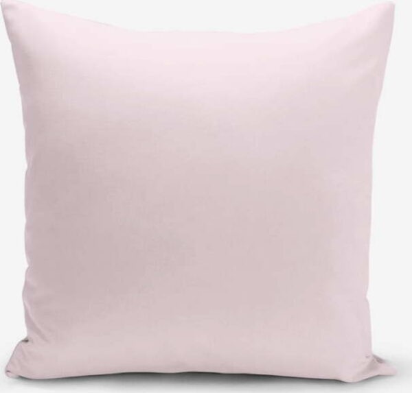 Růžový povlak na polštář s příměsí bavlny Minimalist Cushion