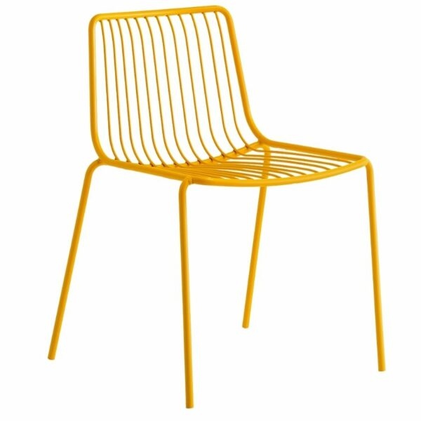 Pedrali Žlutá kovová jídelní židle
