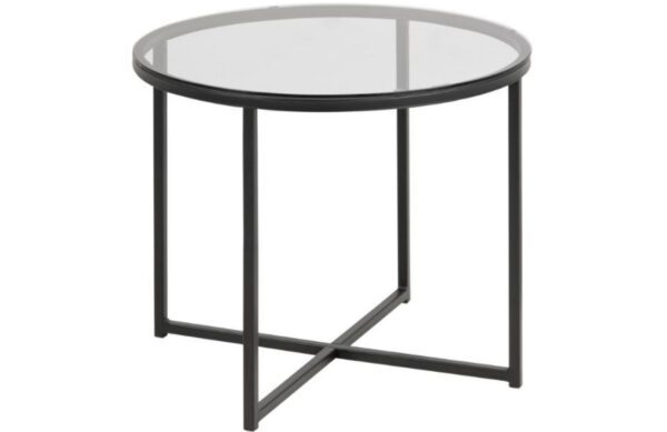 Scandi Kouřově šedý skleněný konferenční stolek Claire