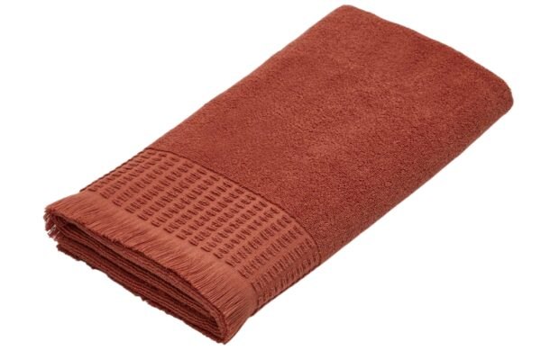 Terakotově červený bavlněný ručník Kave Home Veta