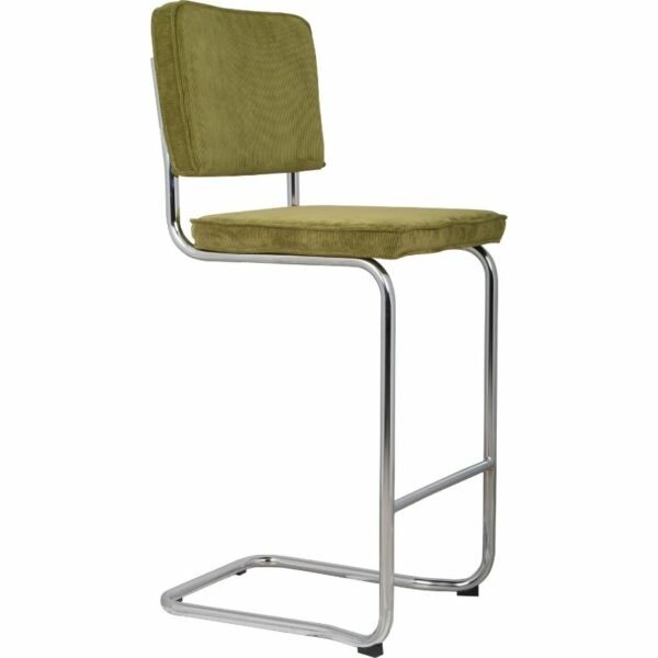 Zelená manšestrová barová židle ZUIVER RIDGE
