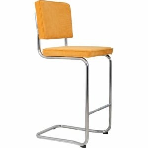 Žlutá manšestrová barová židle ZUIVER RIDGE