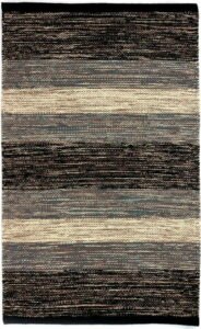 Černo-šedý bavlněný koberec Webtappeti