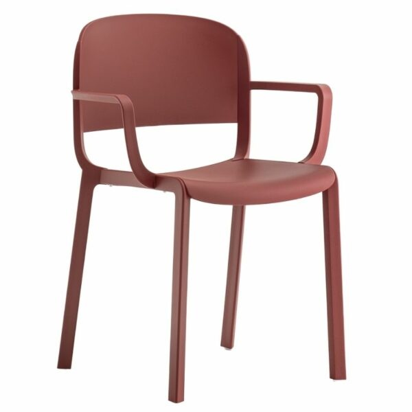 Pedrali Červená plastová jídelní židle Dome