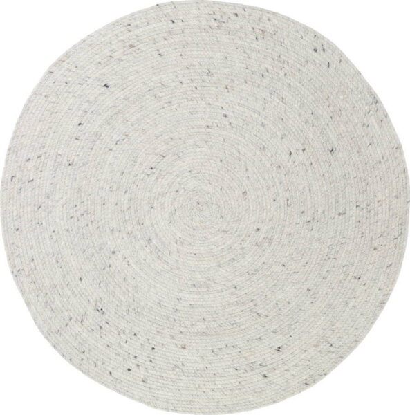 Bílo-šedý ručně vyrobený koberec ze směsi vlny