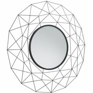 Černé kovové závěsné zrcadlo Kave Home