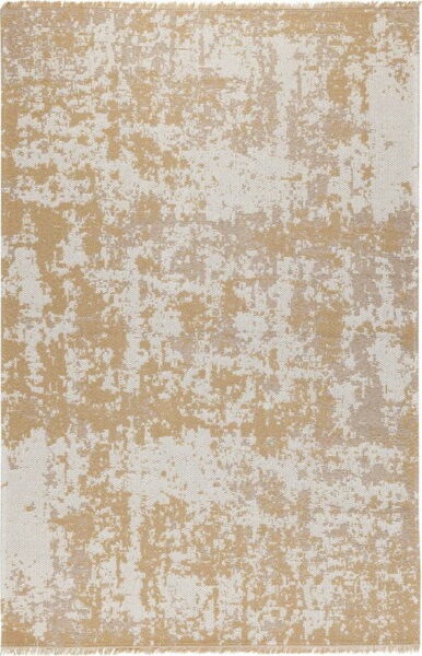 Žluto-béžový bavlněný koberec Oyo