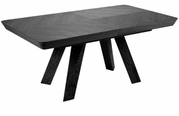 Černý dubový rozkládací jídelní stůl Windsor & Co