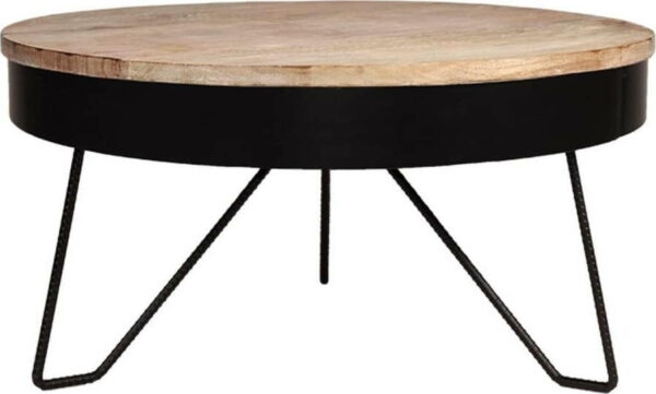 Černý konferenční stolek s deskou z mangového dřeva