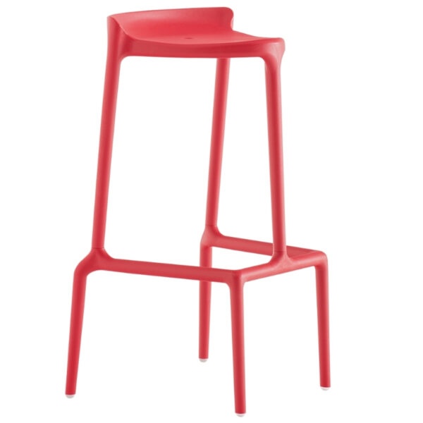 Pedrali Červená plastová barová židle Happy
