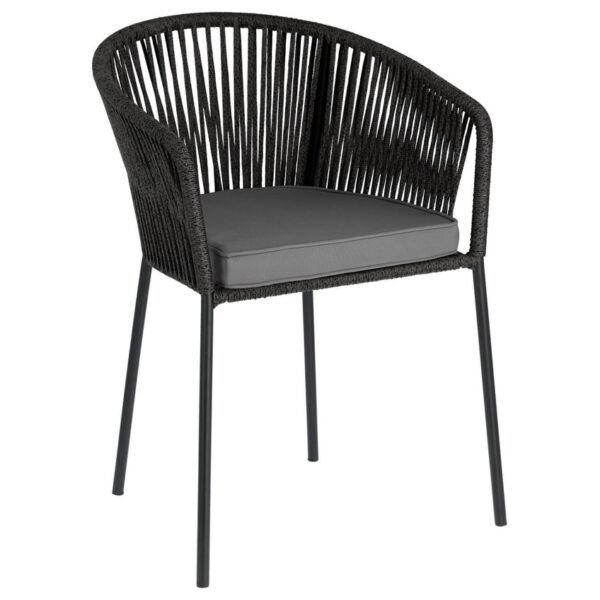 Černá pletená židle Kave