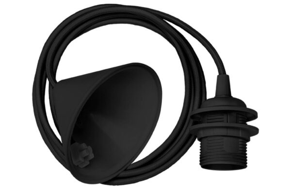Černý textilní napájecí kabel ke světlům