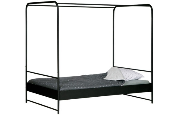 Hoorns Černá kovová jednolůžková postel