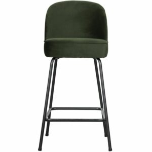 Hoorns Tmavě zelená sametová barová židle