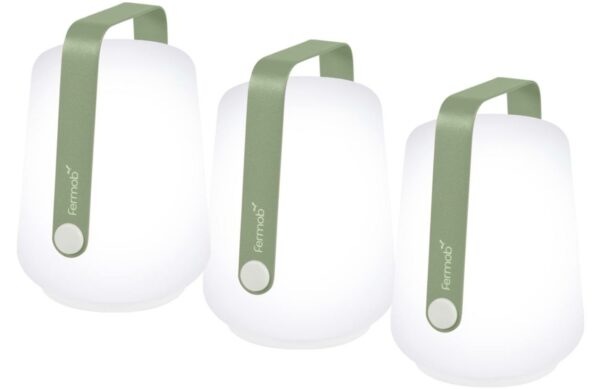 Set tří zelených venkovních lamp Fermob