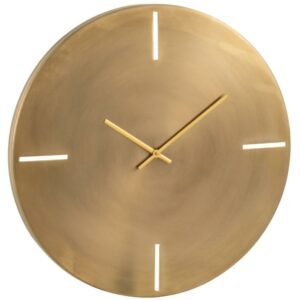 Zlaté kovové nástěnné hodiny J-Line