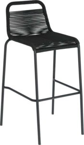 Černá barová židle s ocelovou konstrukcí Kave