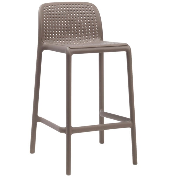 Nardi Šedo hnědá plastová barová židle Lido Mini 65