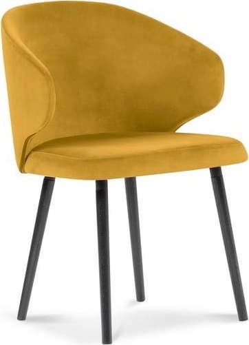 Žlutá jídelní židle se sametovým potahem Windsor & Co Sofas