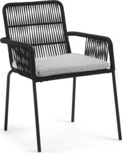 Černá kovová zahradní židle Kave
