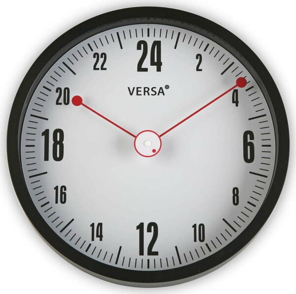 Černé kulaté nástěnné hodiny Versa