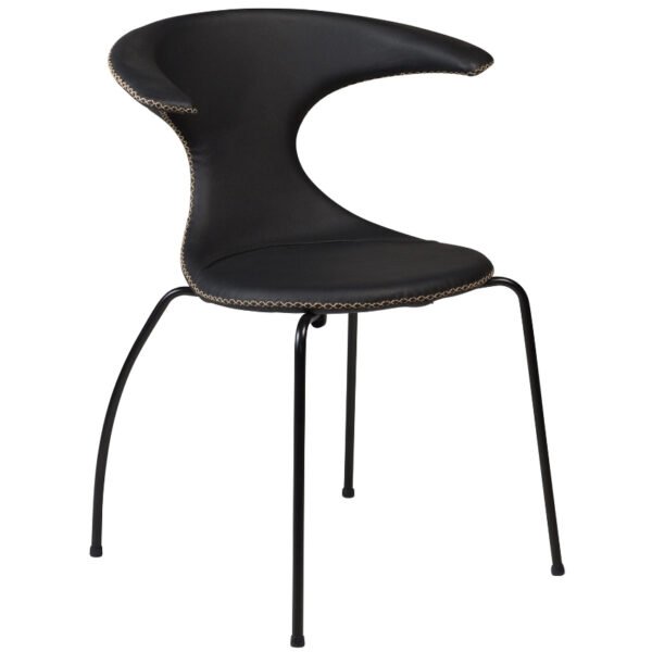 ​​​​​Dan-Form Černá kožená jídelní židle DAN-FORM