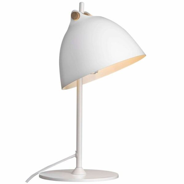 Bílá kovová stolní lampa Halo