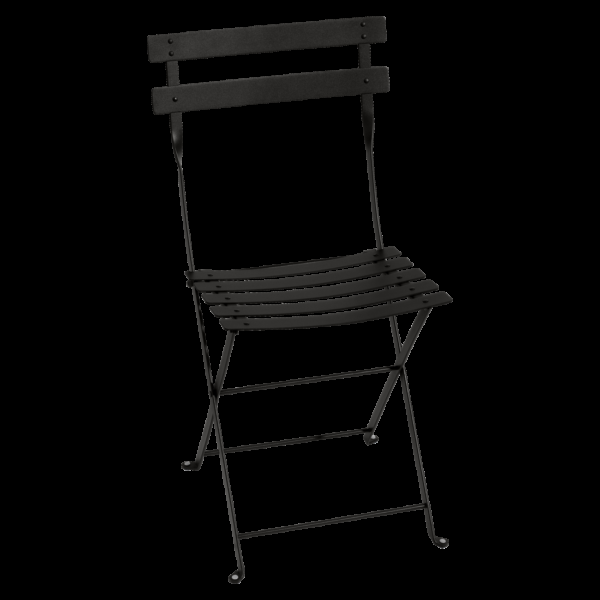 Černá kovová skládací židle