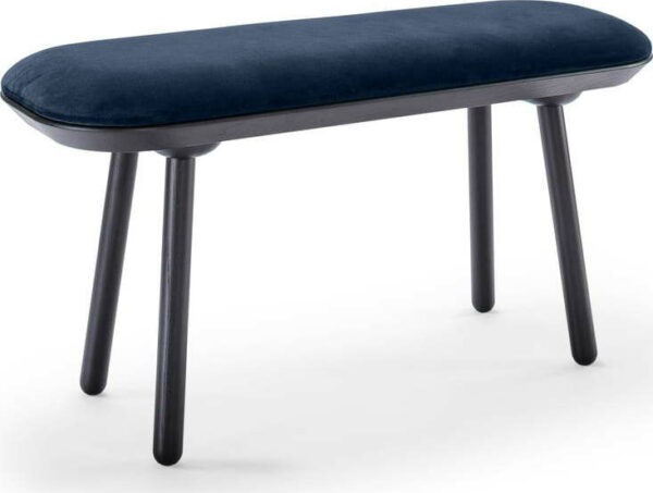 Modro-černá sametová lavice EMKO