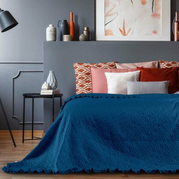 Modrý přehoz přes postel AmeliaHome
