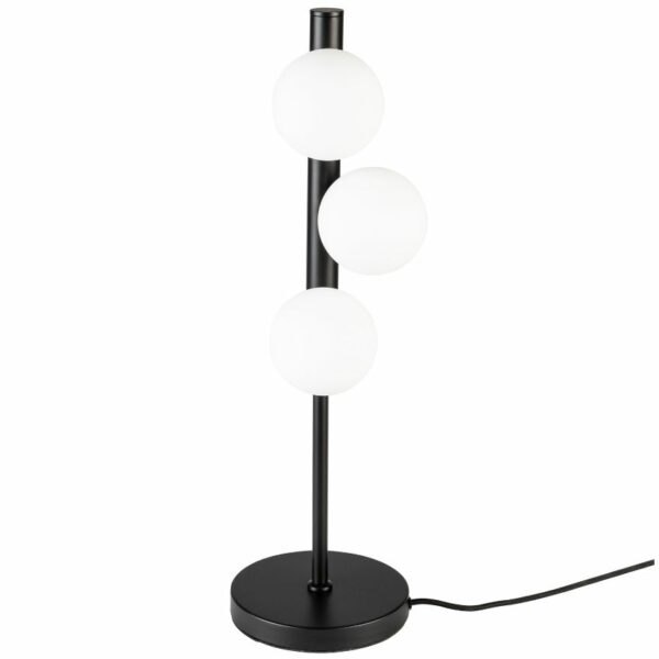 White Label Opálově bílá skleněná stolní lampa