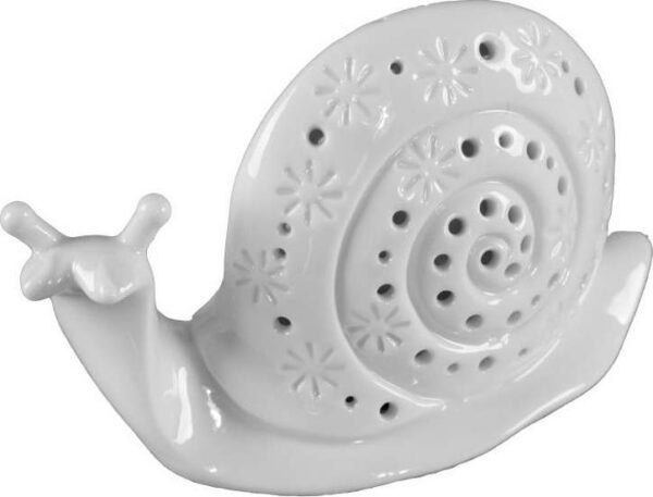 Bílá porcelánová dekorativní soška Mauro Ferretti Lumaca Porcellana