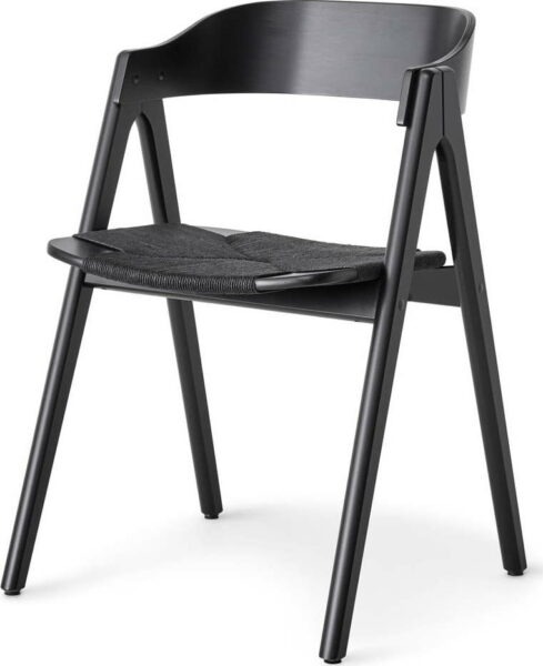 Černá jídelní židle z bukového dřeva s černým