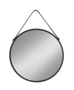Nordic Living Černé závěsné kulaté zrcadlo
