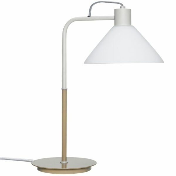 Bílá skleněná stolní lampa