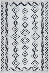 Bílo-černý bavlněný koberec Oyo