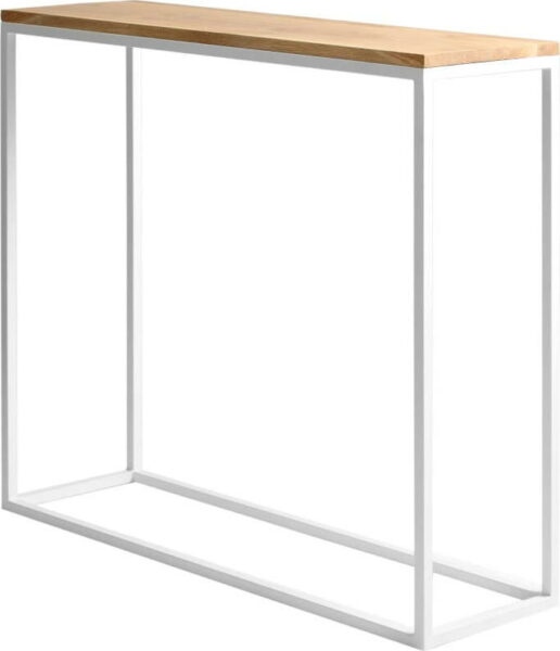 Bílý konzolový stolek s dubovou