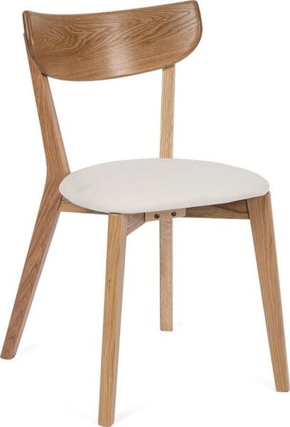 Jídelní židle z dubového dřeva s bílým