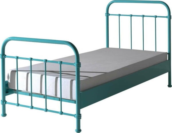 Mátově zelená kovová dětská postel Vipack