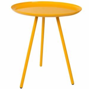 White Label Mangově žlutý kovový odkládací stolek