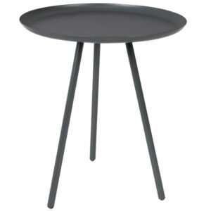 White Label Tmavě šedý kovový odkládací stolek