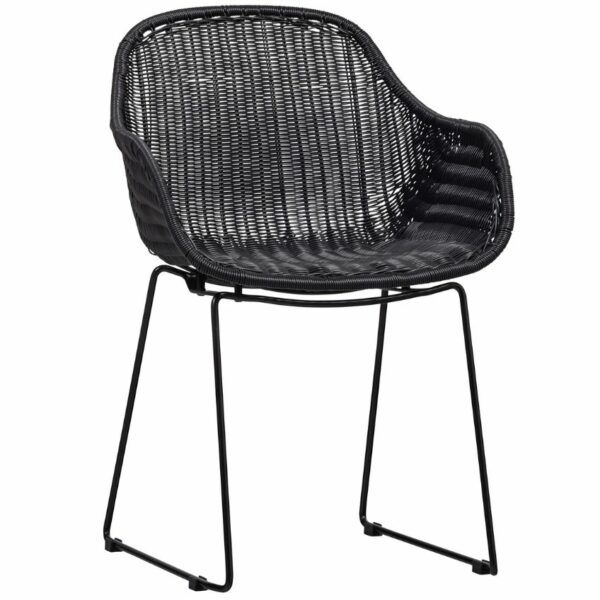 Hoorns Černá ratanová zahradní židle