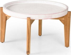 Zahradní stolek s růžovou betovonou deskou Bonami