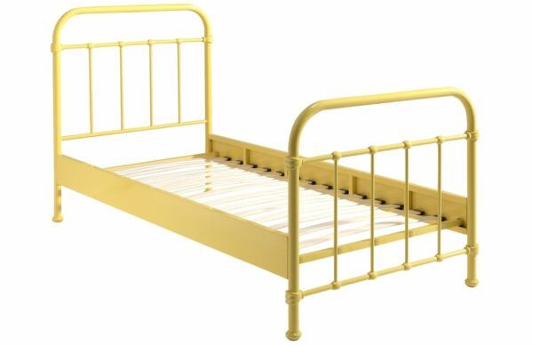 Žlutá kovová postel Vipack New York