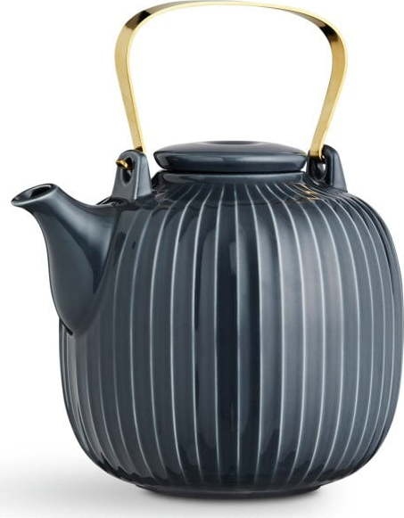 Antracitová porcelánová čajová konvice Kähler Design