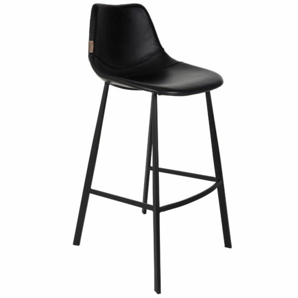 Černá koženková vintage barová židle DUTCHBONE