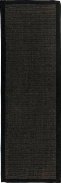 Černý koberec běhoun 240x68 cm Sisal