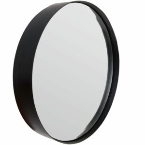 White Label Černé závěsné zrcadlo WLL Raj