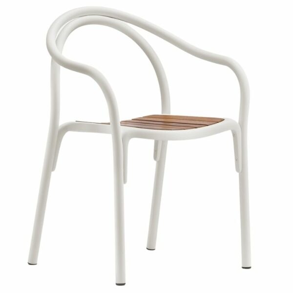 Bílá kovová zahradní židle Pedrali
